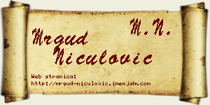 Mrgud Niculović vizit kartica